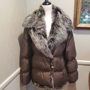 NWT Postcard Faux Fur Collar Down Puffer Coat